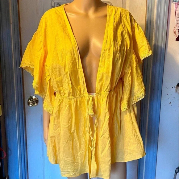 Shein Curve 100% Cotton Cover Up Top Women Size 1XL - Picture 1 of 6
